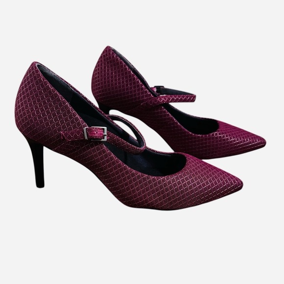 Betabrand Mile Marker Mary Jane Heels Womens 9.5 Pink Textured Fabric Cushioned - Picture 3 of 6